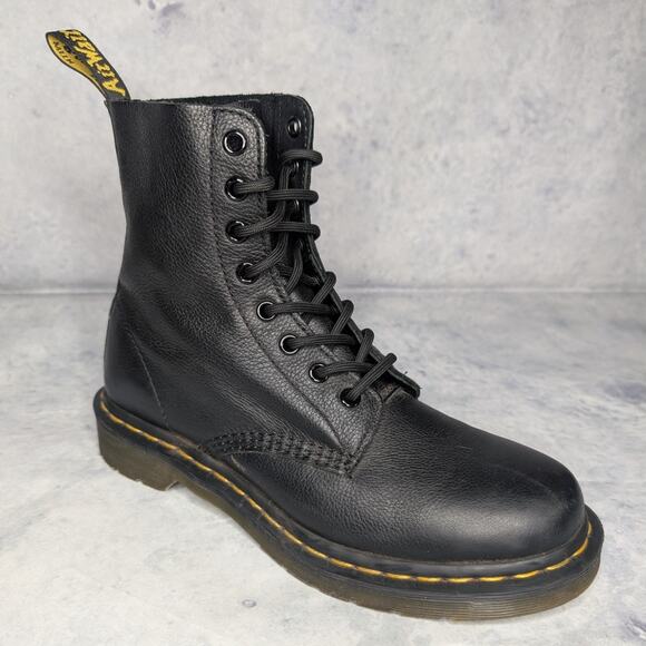 Dr. Martens 1460 Pascal Virginia Leather Combat Boots in Black, Size 8 - Picture 8 of 14